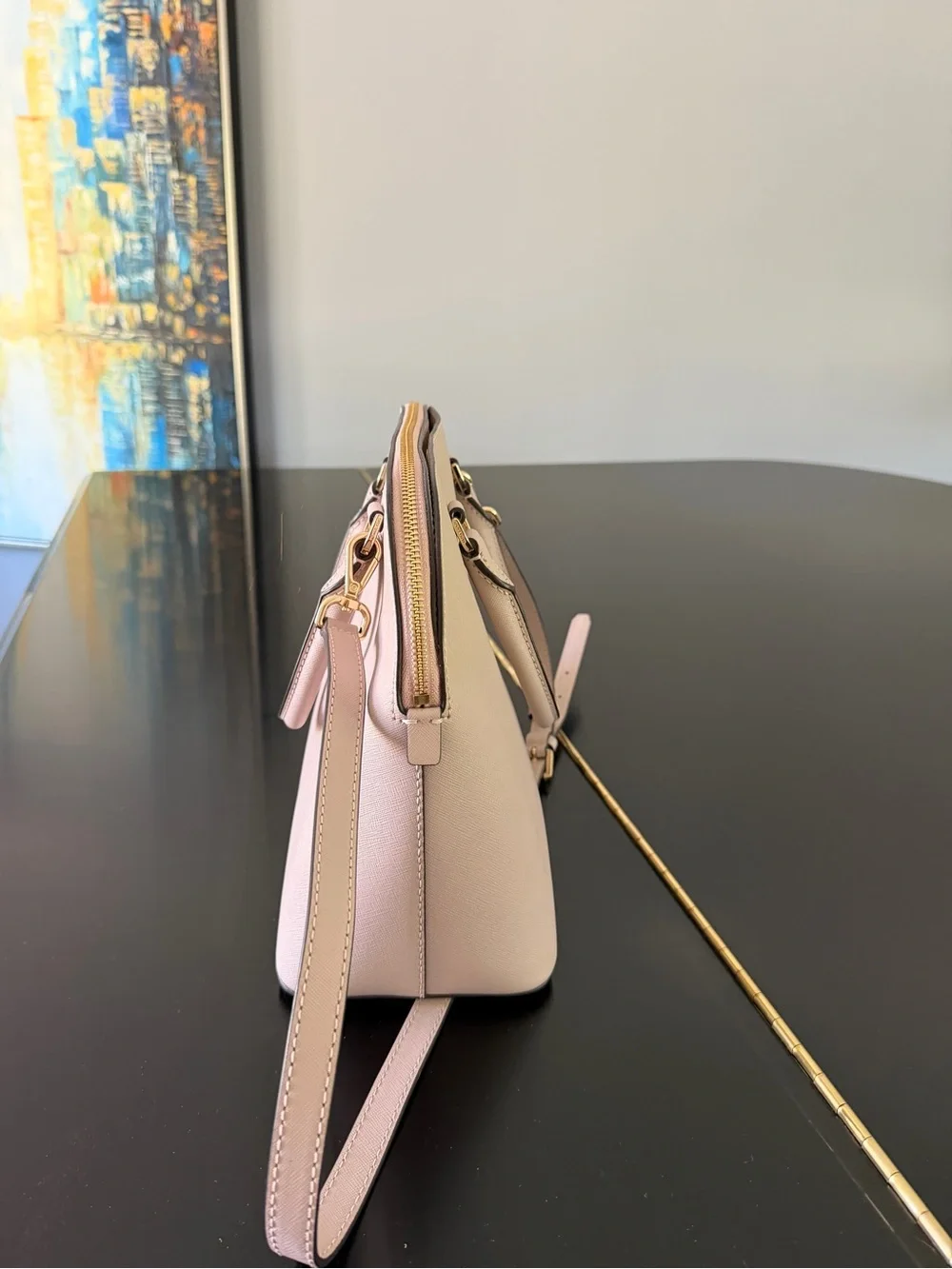 Michael Kors Pale Blush Saffiano Dome Satchel